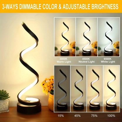 Modern Spiral Dimmable LED Table Lamp